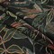 1 Yard Stretch Cotton Sateen Black and Green Foliage Mystery of Renewal Print Fabric